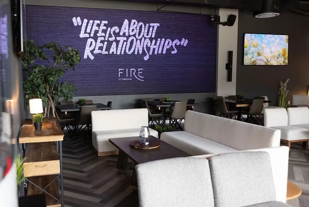 Seating area inside The Fire Event Center