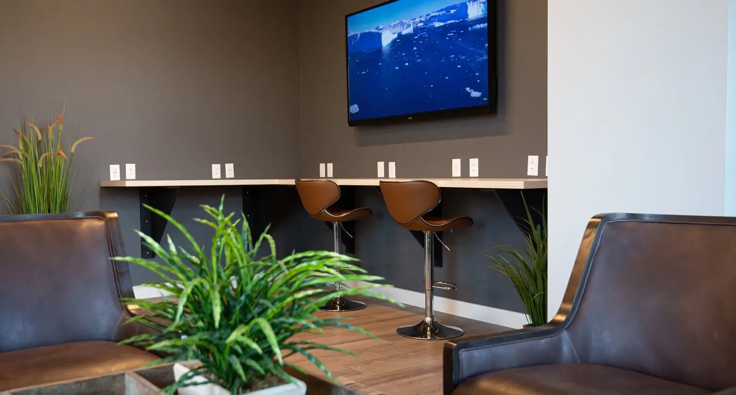 Sitting area in The Forge Executive Lounge